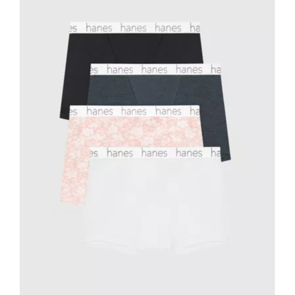 Hanes Premium Women's 4pk Boyfriend Cotton Stretch Boxer Briefs - 2XL 9